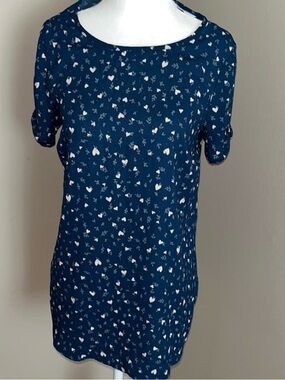 LC Lauren Conrad Navy Dress with White Heart Motif